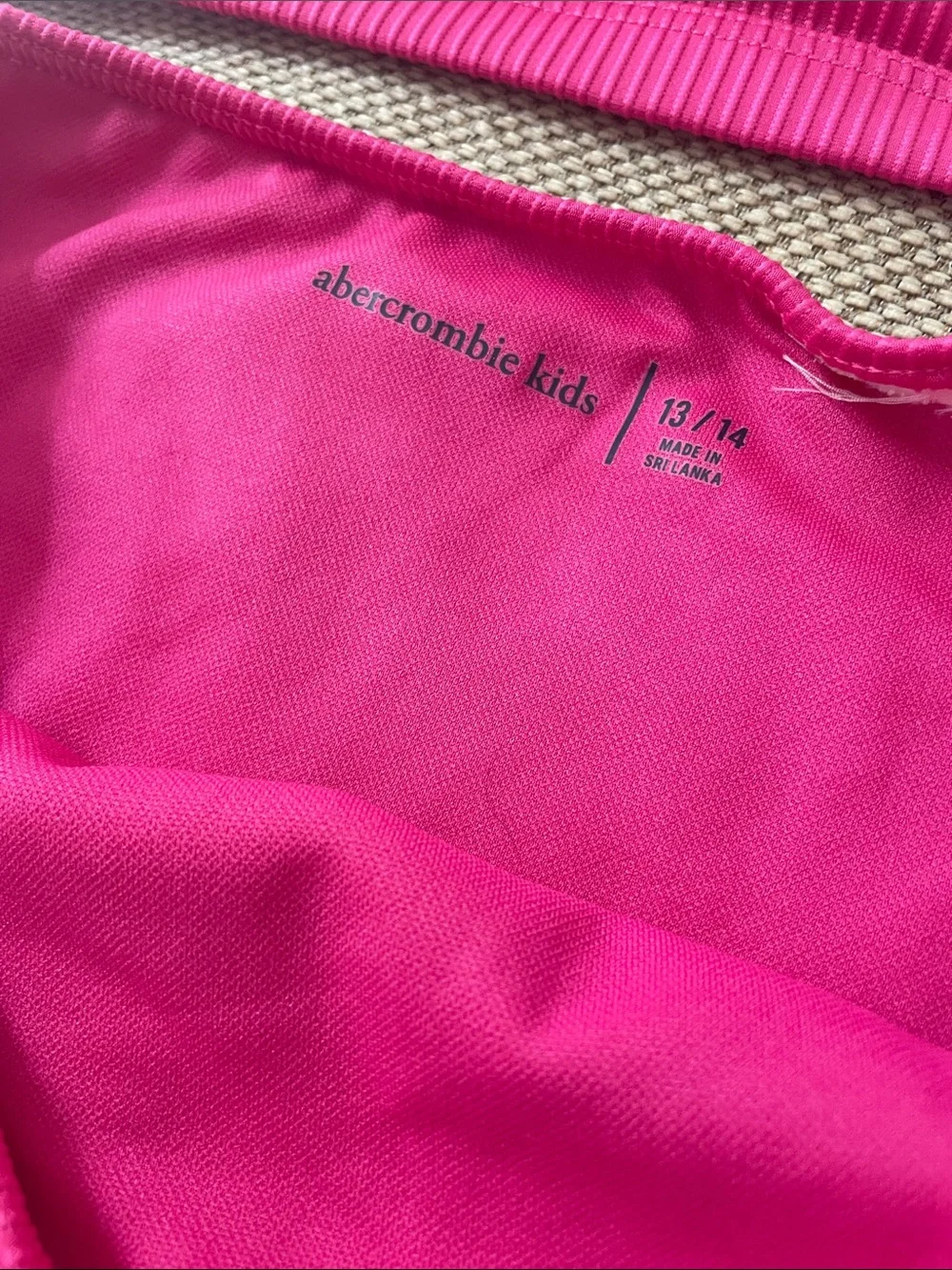 Abercrombie Kids Hot Pink Ribbed Scoop Bikini Set